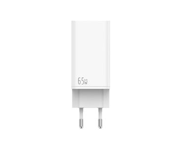 CARGADOR PARED/VIAJE GaN 2xUSB-C/PD + USB-A 65W BLANCO LEOTEC
