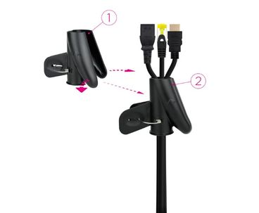 ORGANIZADOR CABLES FLEXIBLE 25MM 2 M NEGRO NANOCABLE