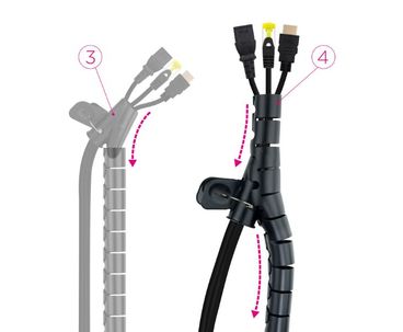 ORGANIZADOR CABLES FLEXIBLE 25MM 2 M NEGRO NANOCABLE