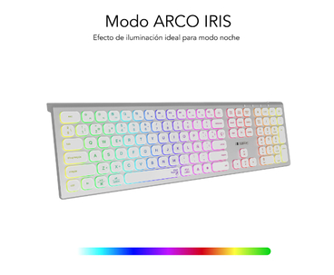 TECLADO WIRELESS MASTER RGB EXTENDIDO PLATA/BLANCO SUBBLIM