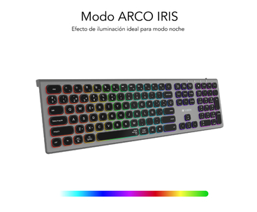 TECLADO WIRELESS MASTER RGB EXTENDIDO GRIS/NEGRO SUBBLIM