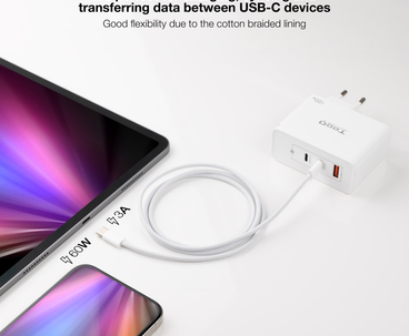 CABLE USB-C A USB-C 1M BLANCO NANOCABLE