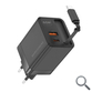 CARGADOR USB PARED USB-C + USB-A GaN 65W NEGRO MARS GAMING