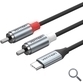 CABLE AUDIO ESTEREO USB-C/M A 2xRCA/M 1 M GRIS VENTION